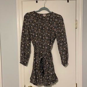 Loft grey flower dress size small